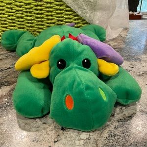 TY GREEN MOOSE PILLOW PAL 1998 colorful antlers